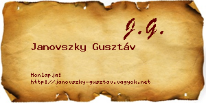Janovszky Gusztáv névjegykártya