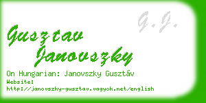 gusztav janovszky business card