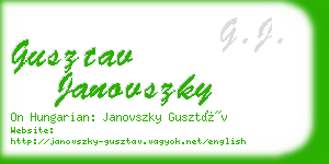 gusztav janovszky business card